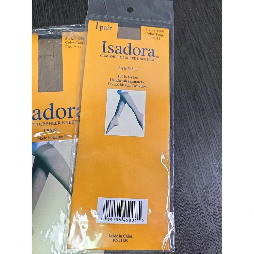 NWT Vintage Isadora Lot Of 3‎ Pairs Comfort Top Sheer Knee High Size 9-11 TAUPE
